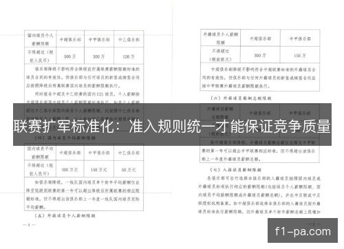 联赛扩军标准化：准入规则统一才能保证竞争质量